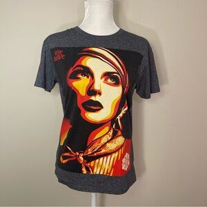 Obey Heathered Grey Rise Above T Shirt Size Small
